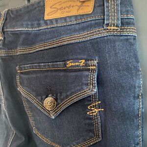 Seven7 Womens Blue Jeans Size 10 Straight Leg Flex